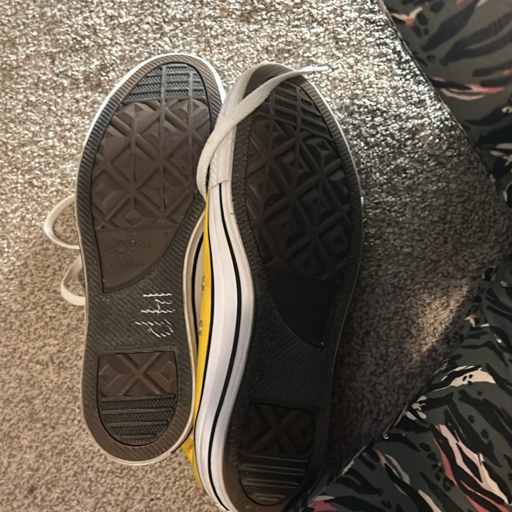 Converse Yellow High-Top Sneakers with White Accents - Picture 7 of 7
